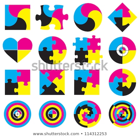 Stok fotoğraf: Print Heart Cmyk Vector Logo Icon Symbol Element