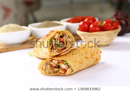 ストックフォト: Lavash Rolls With Chicken And Vegetables