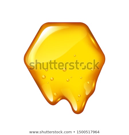 Yelllow Honeycombs With Flowing Honey Isolated Design For Logo Vector Zdjęcia stock © MarySan