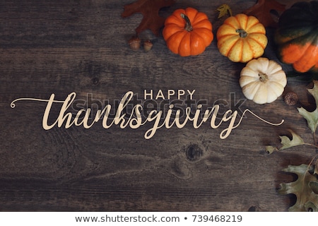 Foto stock: Happy Thanksgiving Calligraphy Lettering Text Greeting Card