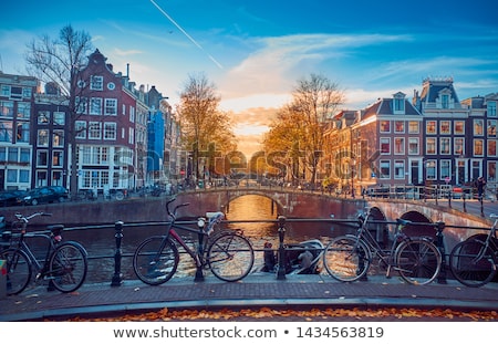 ストックフォト: Bicycle On The Bridge In Amsterdam Netherlands