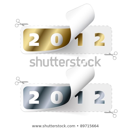 Stok fotoğraf: Vector 2011 2012 New Year Stickers