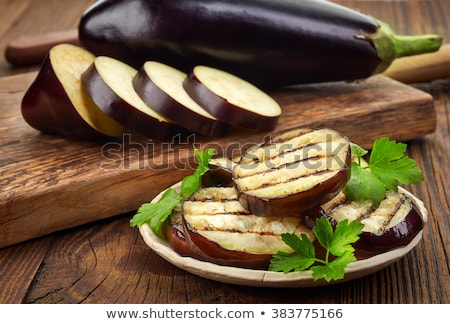 Foto stock: Eggplant Or Aubergine And Parsley Leaf