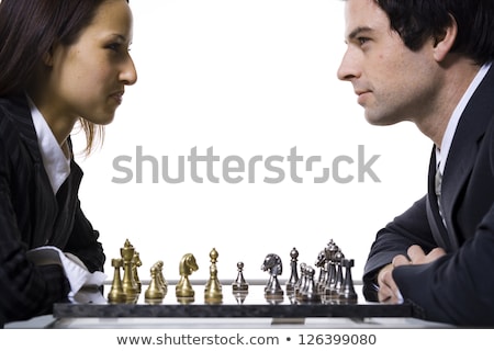 Stock fotó: Businesswoman Playing Chess