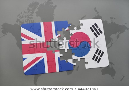 Stok fotoğraf: England And South Korea Flags In Puzzle