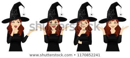 Foto d'archivio: Emotional Amazing Young Woman In Witch Halloween Costume