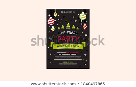 Сток-фото: Vector Merry Christmas Party Design With Holiday Typography Elements And Multicolor Ornamental Balls