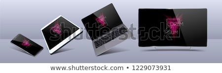 Foto stock: C · de · la · tableta · de · Digitaces · de · las · pantallas · de · TV · 3d