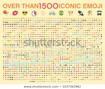 Stockfoto: Set Of Emoticons Emoji Isolated On White Background