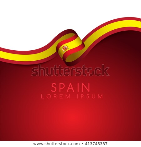 Zdjęcia stock: Spain Flag Vector Illustration Isolated On Modern Background With Shadow