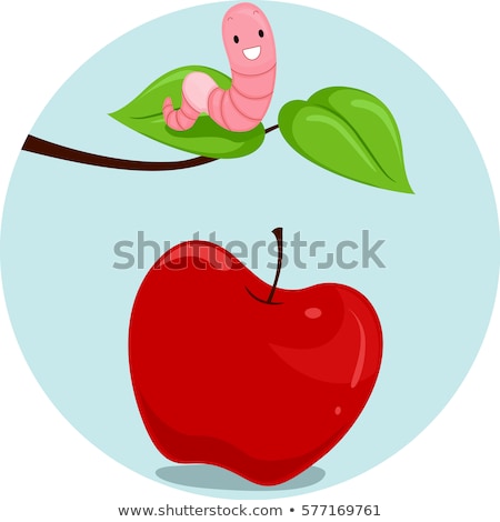 Stock foto: Preposition Apple Worm In