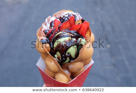 Stok fotoğraf: Fresh Egg Waffles Dessert