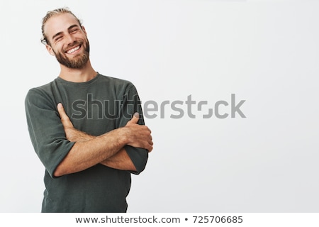 Stockfoto: Portrait Of A Happy Young Bearded Man