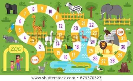 Game Template With Monkeys In Jungle Zdjęcia stock © curiosity