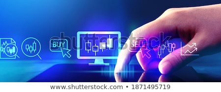 Stock foto: Hands With Cryptocurrency On Tablet Pc Screen