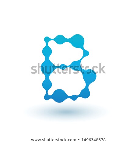 Zdjęcia stock: Water Molecular Initial Letter B Logo Design Fluid Liquid Design Element With Dots And Shadow Stoc