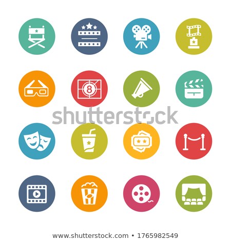 Film Industry And Theater Icons Fresh Colors Zdjęcia stock © Palsur