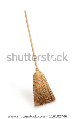 ストックフォト: Straw Broom On Dirty Floor