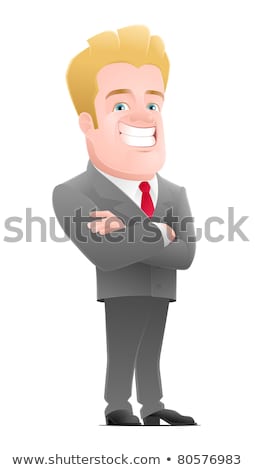 Foto stock: Business Man In Suit With Cheesy Grin