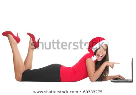 Foto stock: Pretty Young Woman Screaming Something Down