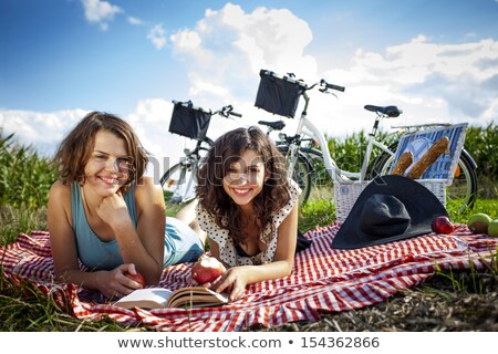 Pretty Girl Make A Picnic Zdjęcia stock © BrunoWeltmann