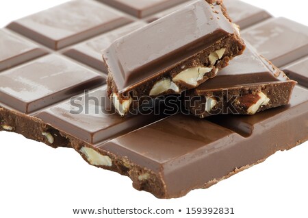 Closeup Detail Of Chocolate With Almods Parts [[stock_photo]] © homydesign