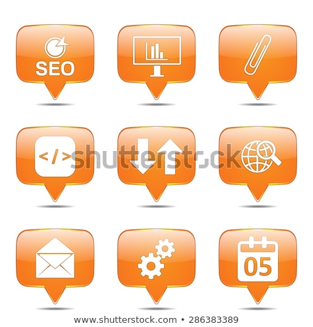 Stockfoto: Seo Internet Sign Square Vector Orange Icon Design Set 6