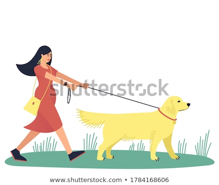Stock photo: Cute Labrador With Its Cheerful Owners