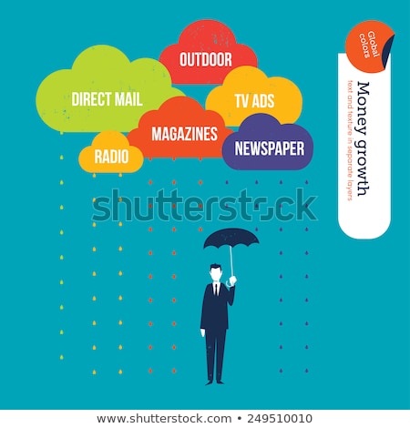 Stockfoto: Problem Word And Business Man With Umbrella