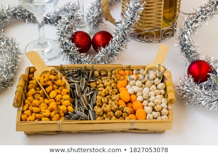 Stock photo: Mix Of Dried Plant Ornament On Wooden Background
