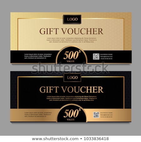 Сток-фото: Black Voucher With Gold And Silver Ornamental Pattern