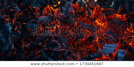 ストックフォト: Red Warm Black Coal Background