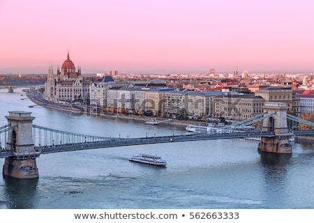 Stock fotó: Budapest Cityscape By Night