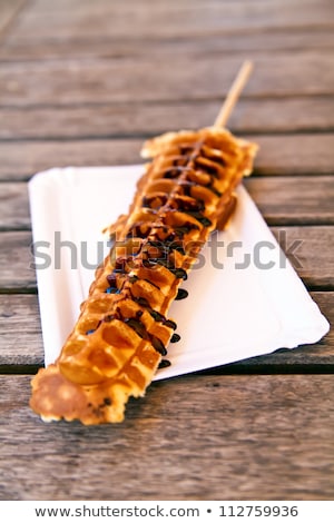 Stock fotó: Close Up Of Chocolate Waffle Sticks