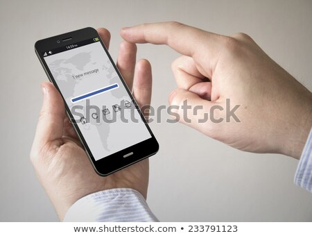 Foto stock: Close Up Of Businessman With Gps Map On Smartphone