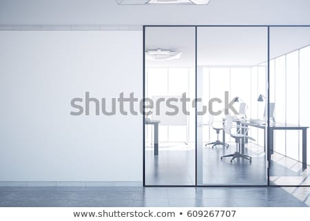 Foto d'archivio: Doors To The Meeting Room In Office Interior 3d Rendering