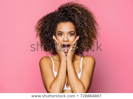 Stock fotó: Portrait Of A Shocked Afro American Woman