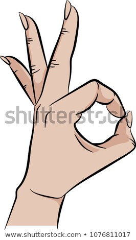 Stockfoto: Color Female Hand Gesture Ok Agree Approval Sign Vector