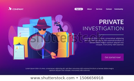 Stockfoto: Private Investigation Concept Landing Page