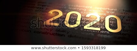 2020 - Macro Photo Of Gold Slogan Stock foto © Tashatuvango