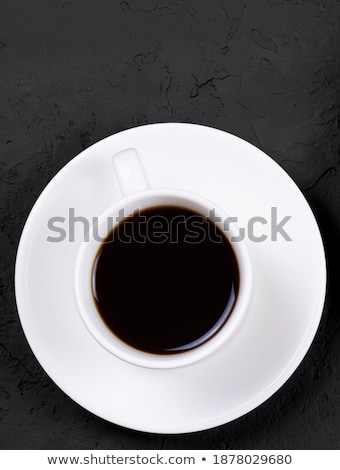 [[stock_photo]]: Morning Coffee Cup With Milk On Marble Stone Flat Lay Hot Drink