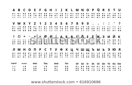 Zdjęcia stock: Large Set Of True Size Braille Signs Latin And Cyrillic Alphabet