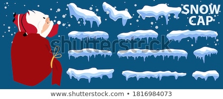 Stockfoto: Snowflakes Frame Blue Vector Background Eps8