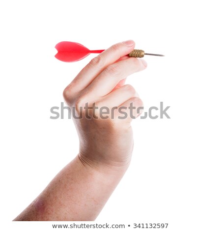 Hand With Red Dart Stockfoto © Taigi