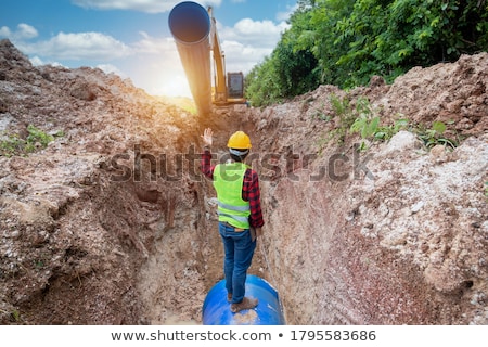 Zdjęcia stock: Concrete Pipe In A Trench