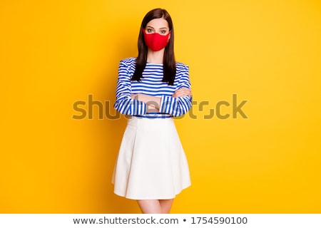 Stock foto: Trendy Beautiful Woman In Red White And Blue