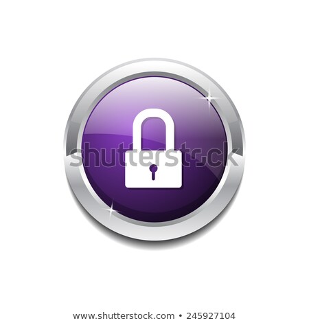 Stock foto: Unlock Circular Purple Vector Web Button Icon