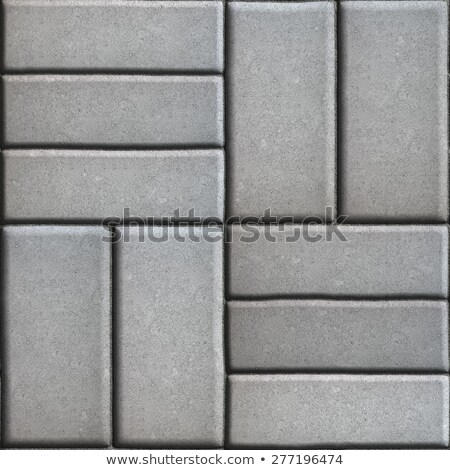 Stock photo: Gray Pave Slabs Rectangles Arranged Perpendicular To Each Other Two Or Three Pieces