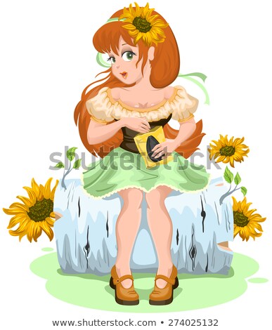 [[stock_photo]]: Girl Sits On Birch Logs And Nibbles Roasted Sunflower Seeds