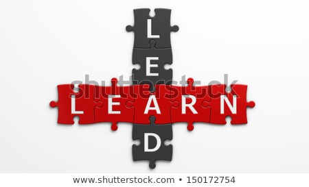 Foto stock: Leader - Text On Red Puzzles